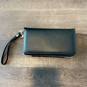 Black Leather Wristlet Wallet